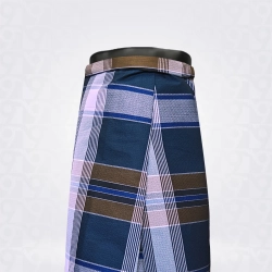 Blue Zodiac Pastel Brown White Checked  Cotton Dobby lungi